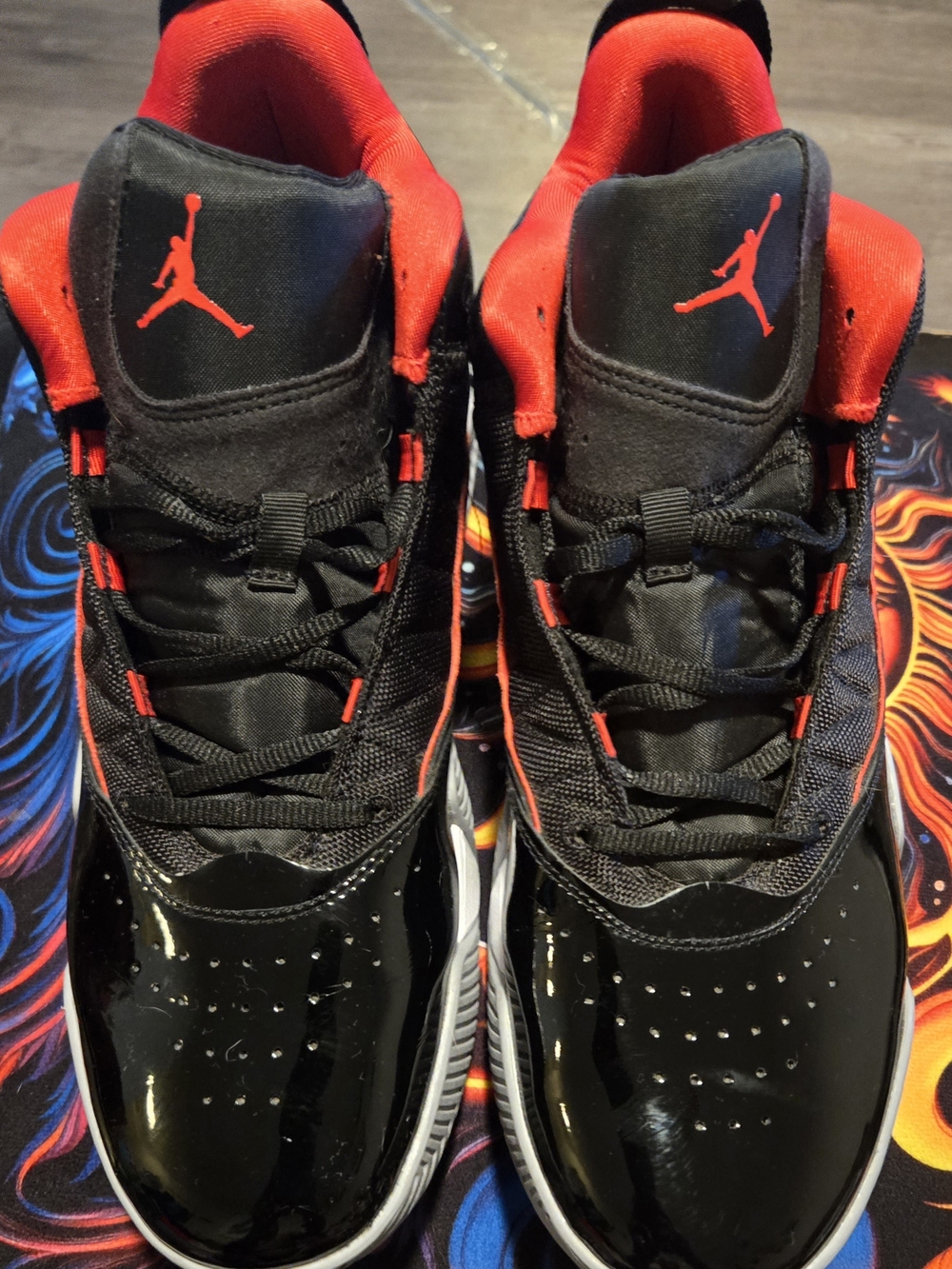Nike Black and Red Men's Basketball Sneakers